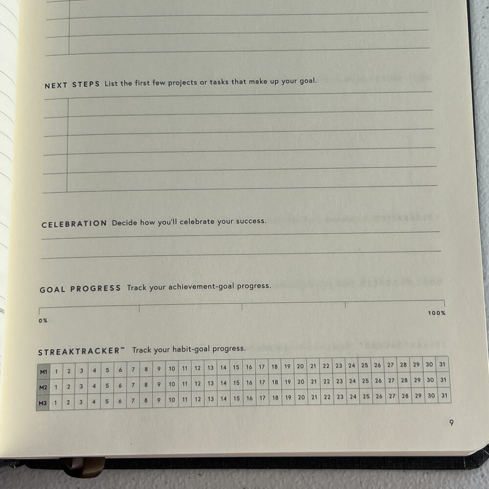 The Double Win Planner Black Hardcover Notebook 9.5 x 6" - Picture 4 of 9